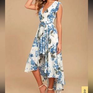 Lulus Blue Flower High Low dress